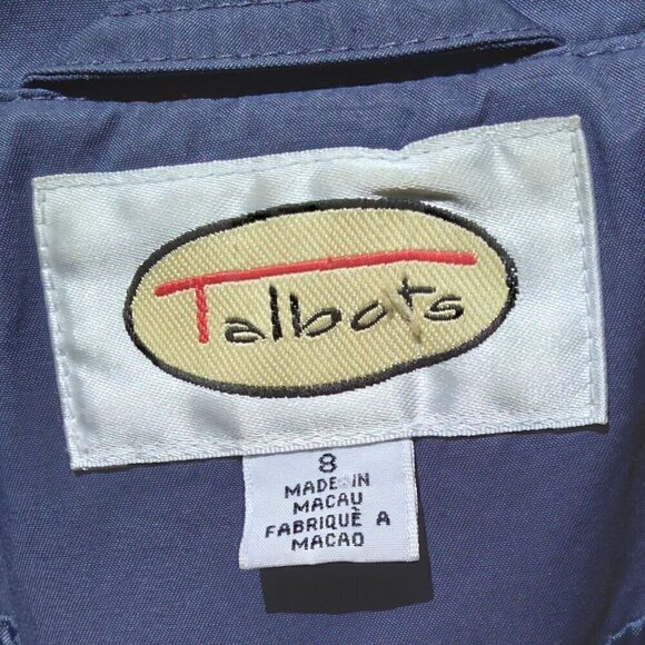 Talbots Vintage Navy Blue Double Breasted Mid Length Classic Trench Coat Sz8 - Picture 5 of 8